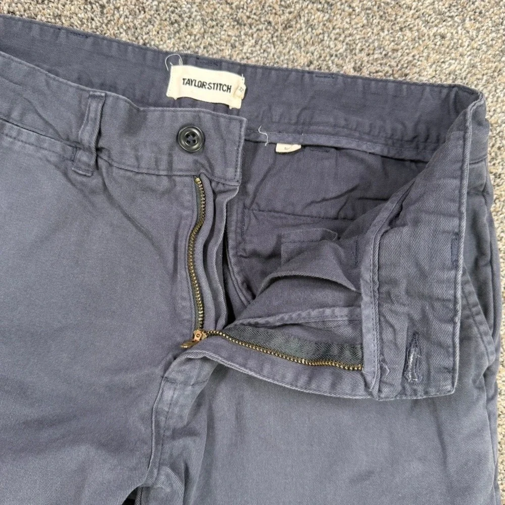 Taylor Stitch The Foundation Pant Mens 30x32 Slim Fit Navy Organic Cotton Chino